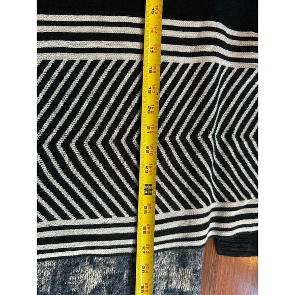 CATO Knit Poncho Womens OS Black Knit Sweater Tunic Top Shawl Veck Loose Coverup - Picture 6 of 8